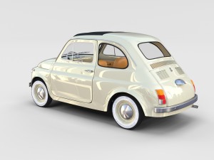 fiat 500 with interior pack Modèle 3D