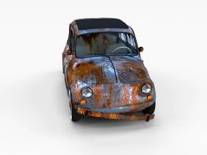 fiat 500 with interior pack 3D Model