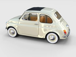 fiat 500 with interior pack 3D Model