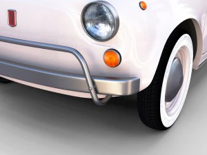 fiat 500 with interior pack 3D Model
