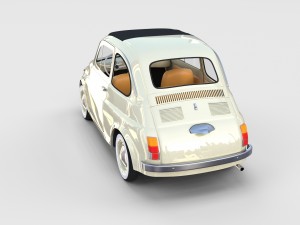 fiat 500 with interior pack Modèle 3D