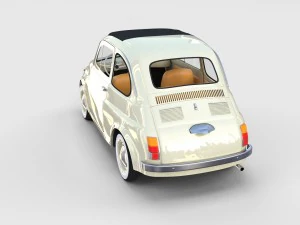 fiat 500 with interior pack 3D Model