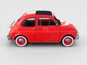 fiat 500 with interior pack Modèle 3D