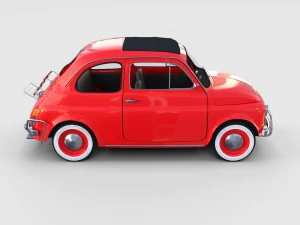 fiat 500 with interior pack 3D Model