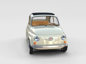 fiat 500 with interior pack 3D Model