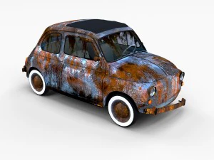 fiat 500 with interior pack 3D Model