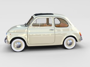 fiat 500 with interior pack Modèle 3D