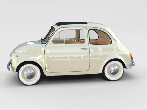 fiat 500 with interior pack 3D Model