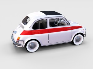 fiat 500 with interior pack Modèle 3D
