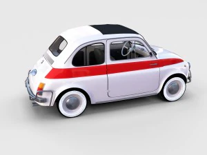 fiat 500 with interior pack 3D Model
