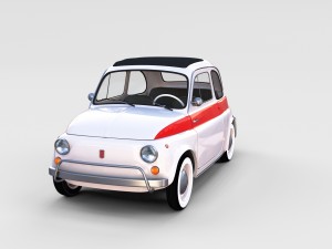 fiat 500 with interior pack Modèle 3D