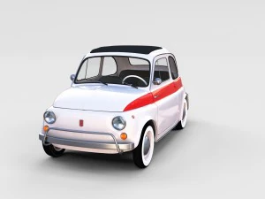fiat 500 with interior pack 3D Model