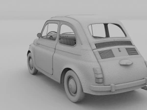 fiat 500 with interior pack 3D Model