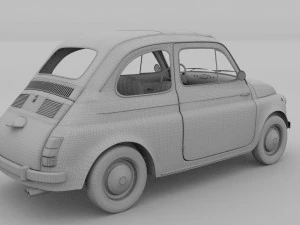 fiat 500 with interior pack 3D Model