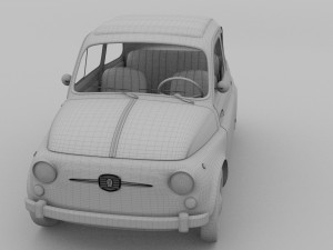 fiat 500 with interior pack Modèle 3D