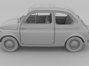 fiat 500 with interior pack Modèle 3D