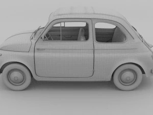 fiat 500 with interior pack 3D Model