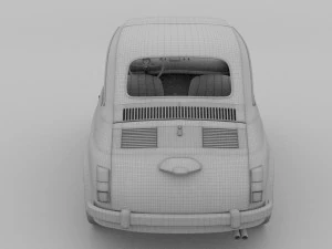 fiat 500 with interior pack 3D Model