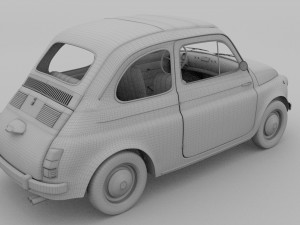 fiat 500 with interior pack Modèle 3D