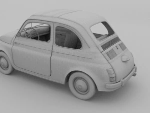fiat 500 with interior pack 3D Model