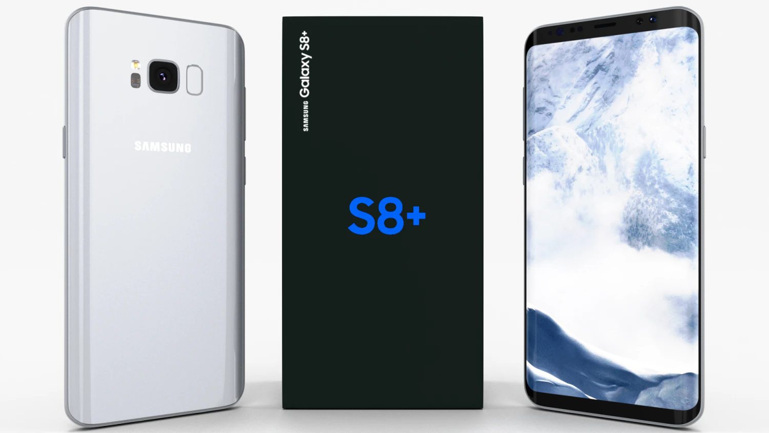 samsung galaxy s8 plus arctic silver 3D Model .c4d .max .obj .3ds .fbx .stl .blend 