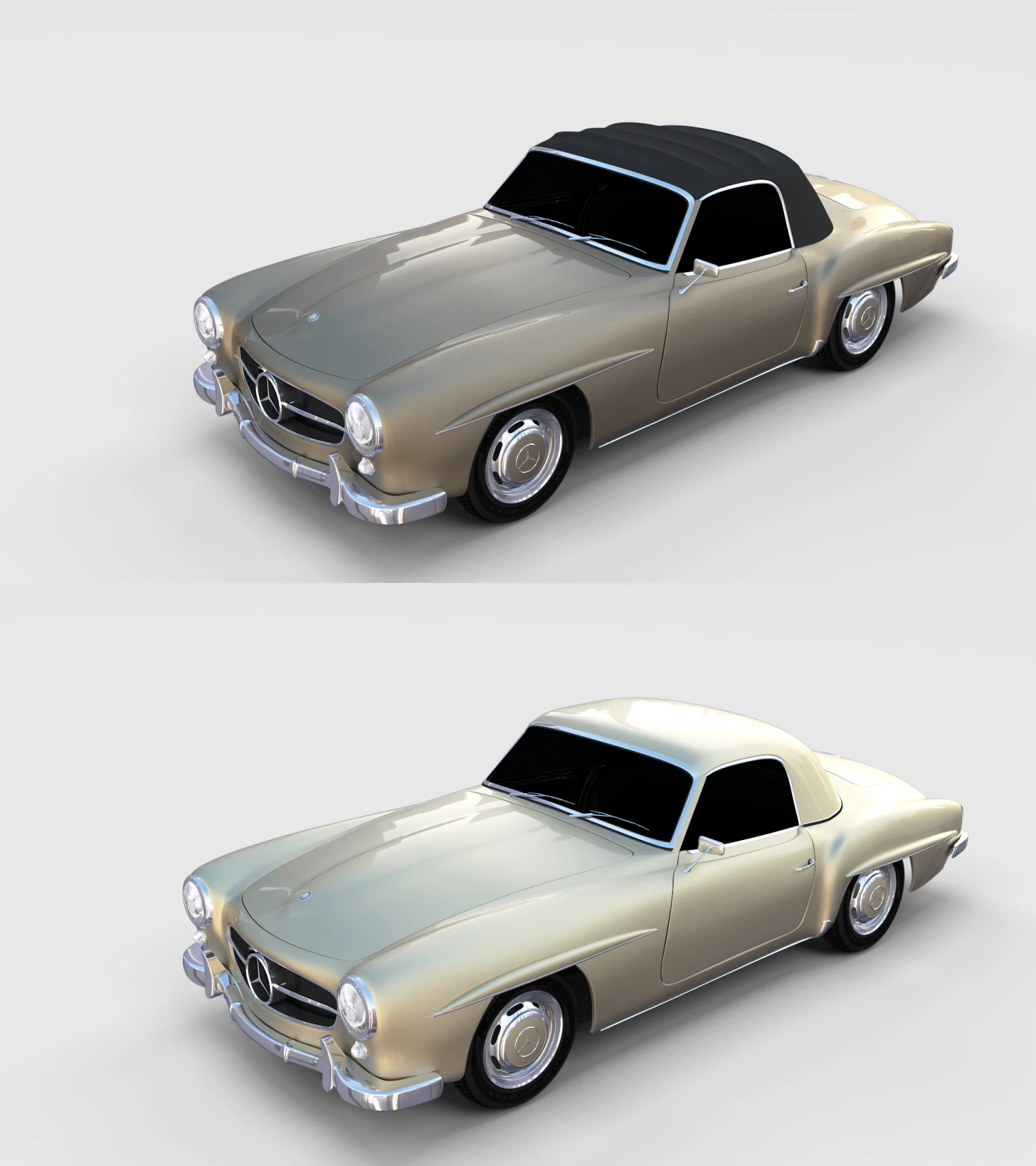 mercedes 190sl pack 3D Model .c4d .max .obj .3ds .fbx .stl .blend