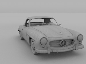 mercedes 190sl with interior pack 3D Model
