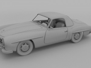mercedes 190sl with interior pack 3D Model