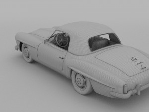 mercedes 190sl with interior pack 3D Model