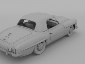 mercedes 190sl with interior pack 3D Model