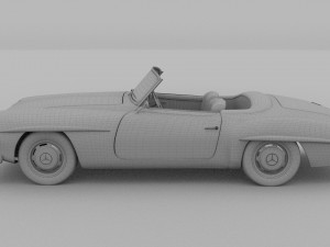 mercedes 190sl with interior pack 3D Model