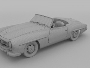 mercedes 190sl with interior pack 3D Model