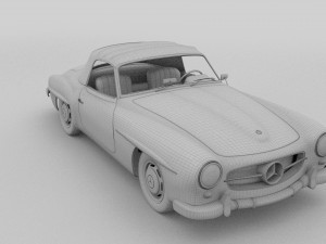 mercedes 190sl with interior pack 3D Model
