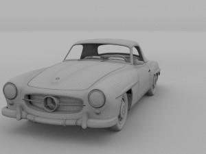 mercedes 190sl with interior pack 3D Model