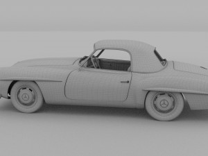 mercedes 190sl with interior pack 3D Model