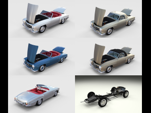 full mercedes 190sl pack 3Dモデル