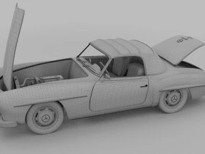 full mercedes 190sl pack 3D Model
