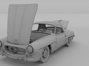 full mercedes 190sl pack 3D Модель