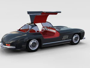 mercedes 300sl avec pack int&eacute;rieur Modèle 3D