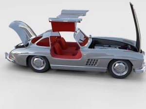 mercedes 300sl with chassis pack 3D Model