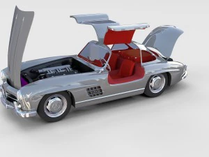 mercedes 300sl with chassis pack 3D Model