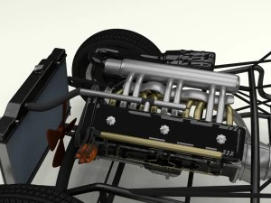 mercedes 300sl with chassis pack 3D Model