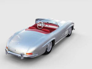 mercedes 300sl with chassis pack 3D Model
