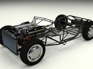 mercedes 300sl with chassis pack 3D Model