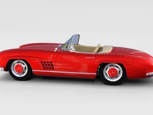 mercedes 300sl with chassis pack 3D Model