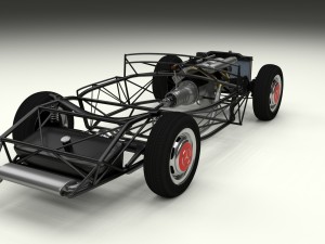 mercedes 300sl with chassis pack Modèle 3D