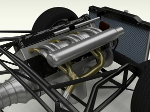 mercedes 300sl with chassis pack 3D Model