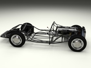 mercedes 300sl with chassis pack Modèle 3D