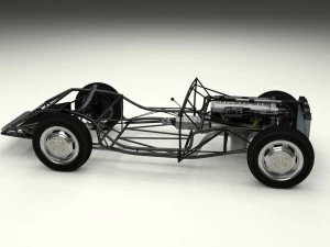 mercedes 300sl with chassis pack 3D Model
