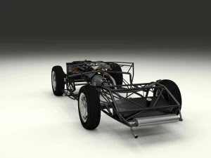 mercedes 300sl with chassis pack 3D Model